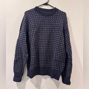 Men's ALPS Rugged Outdoors Blue/White Crewneck Sweater XL 100% Wool